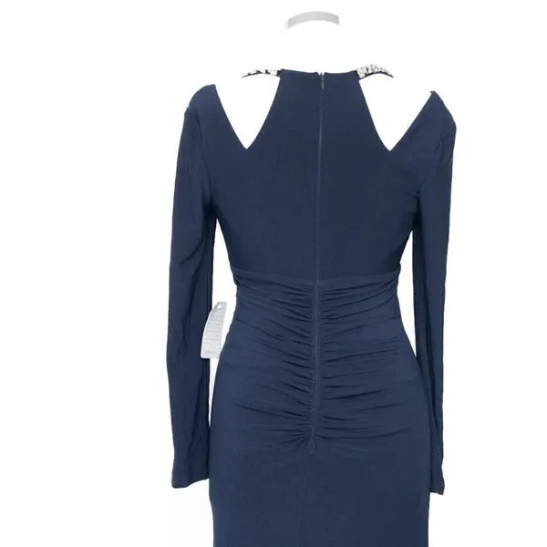 Xscape Crystal Trim Long‎ Sleeve Gown - Image 10