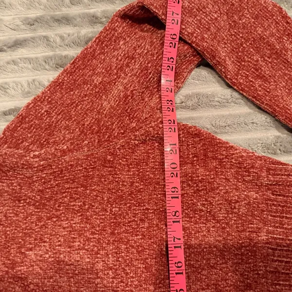 Urban Outfitters Rust Orange Chenille Cropped Cardigan Sweater‎ V-Neck Small - Image 4