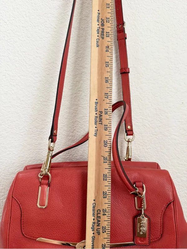 COACH 25169 Madison Madeline Orange Pebbled Leather East/West Satchel Crossbody - Image 9