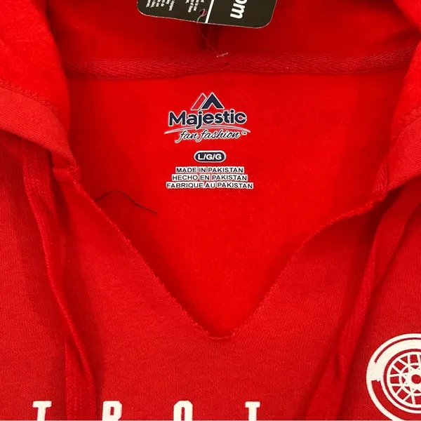 Detroit Red Wings Majestic Fan Fashion NHL Pullover Hoodie Sweatshirt Women’s L - Image 3