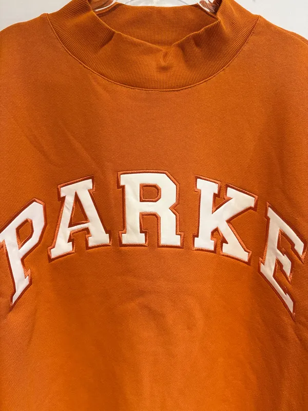 Parke Back to School Varsity Mockneck – Amber & White – L/XL – NWT - Image 3
