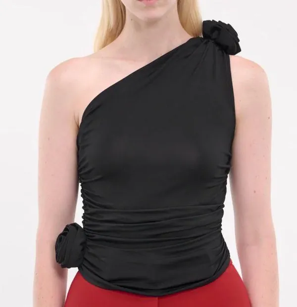 LIONESS One Shoulder 3DRosett Tank Top NWT - Image 2