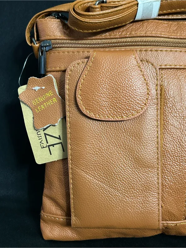 Maze On The Go Genuine Soft Leather Tan Crossbody Bag Purse NWT - Image 4