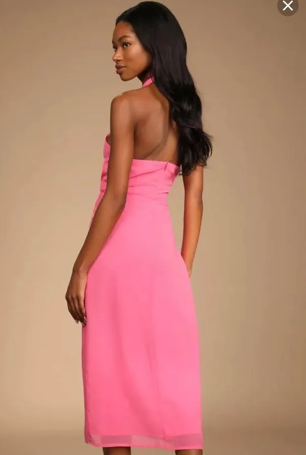 Lulu’s Pink Midi Dress  - Image 3