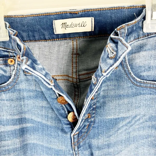 MADEWELL Cali Demi-Boot Button Fly Flare Leg Ripped Denim Jeans 25 Preppy Casual - Image 12