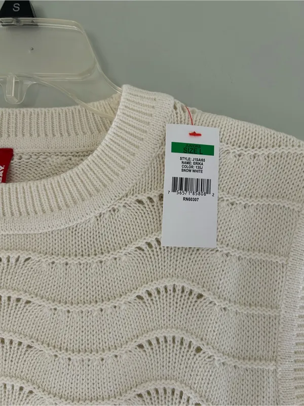 UNIONBAY Cream Knit Sweater vest large - Image 4