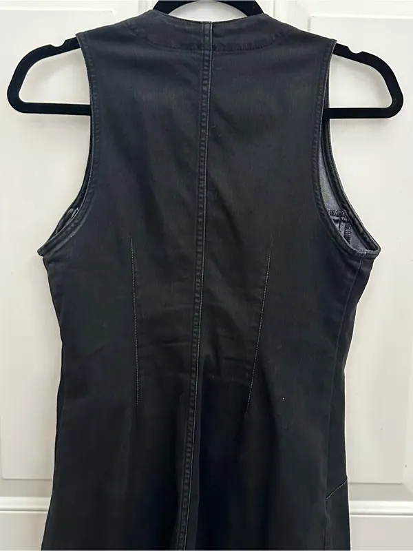 Free people wondering star Sleeveless Black Button-Front Denim Dress size 2 - Image 7