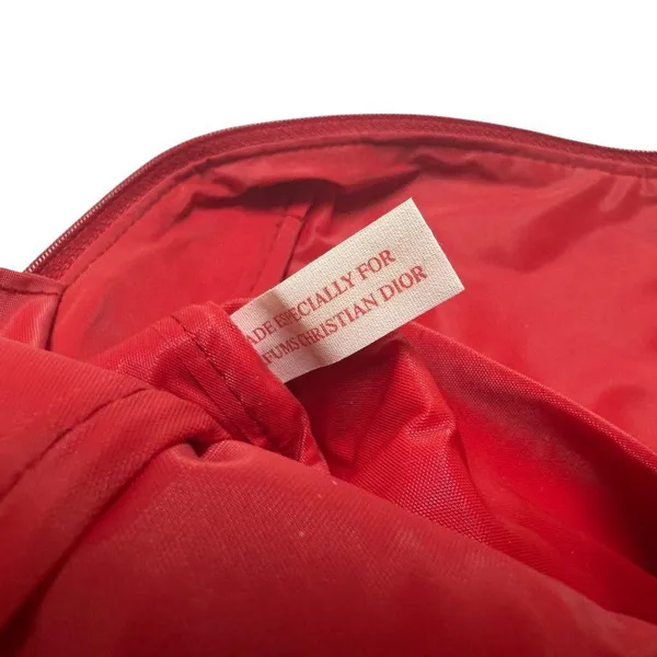 Christian Dior Parfums Red Nylon Travel Make-Up Bag - Image 3