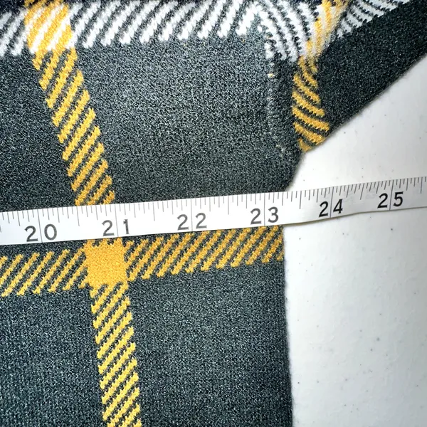 Tahari Womens Size XL Green Yellow Plaid Long Sleeve Mock Neck Sweater - Image 6