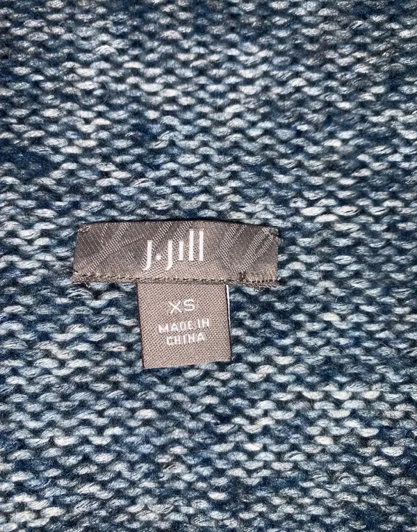 J.Jill Multi Blue Knit Open Front Draped Vest Sleeveless Sweater Xs - Image 7