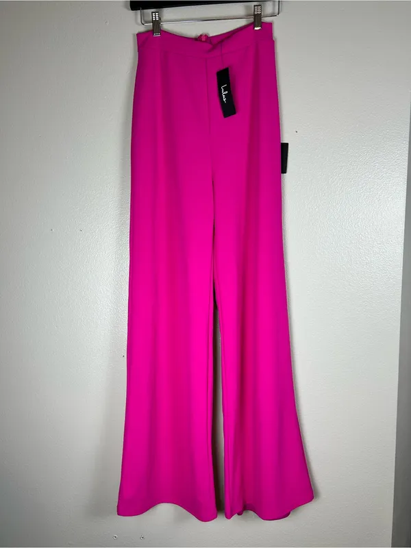 Lulus Only Tonight Women's Hot Pink Wide-Leg Jumpsuit Two-Piece Set Size Medium - Image 6