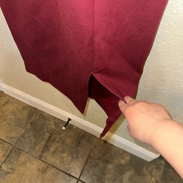 Lulus Large Burgundy Classic Glam Off The Shoulder Formal Bodycon Zip Up Dress - Image 6