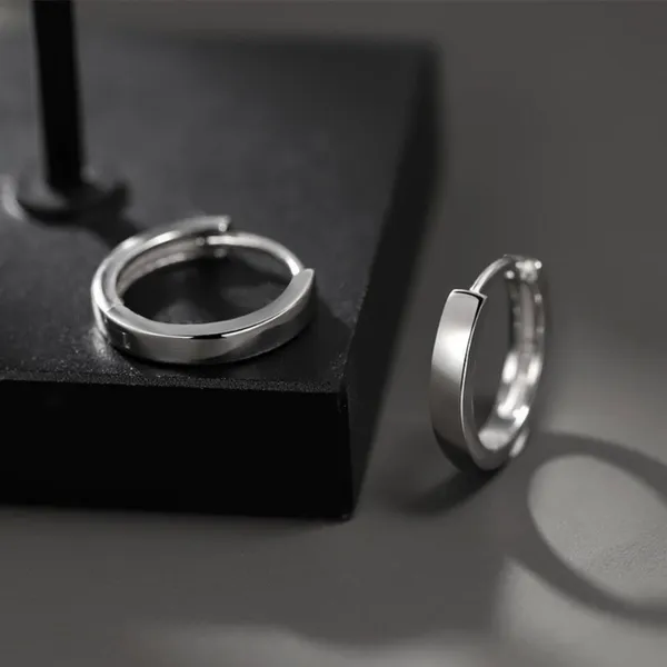 925 Silver Plated Small Hoop Earrings for Men Women,Silver Hoop Earrings - Image 2