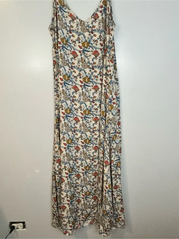 NWT Natural Life White Multicolor Floral Amy Sleevless Slip Maxi Dress Large - Image 4