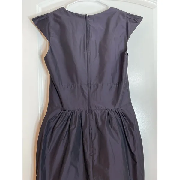 Cue Australia Cocktail Dress Size X-Small Black Matte Satin Ruffles Coquette - Image 7