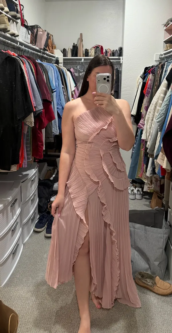 Shein Pink Ruffle Maxi Dress - Image 10