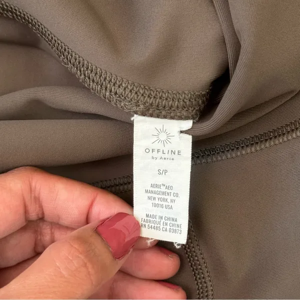 Aerie OFFLINE 7/8 High Rise Leggings Brown Taupe S EUC Athleisure Activewear - Image 3