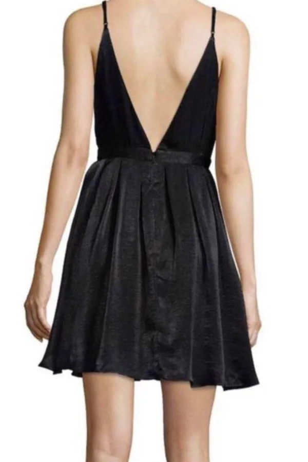 Gabby Party Satin Black Mini Dress - Image 3