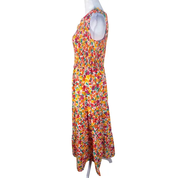 BTFBM‎ One Shoulder Maxi Dress Womens Medium Multicolor Excellent Floral Smocked - Image 2