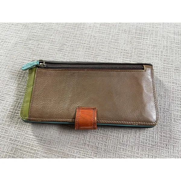 Original Prym Multicolor Leather Wallet Women One Size Zip ID Card Leopard - Image 2