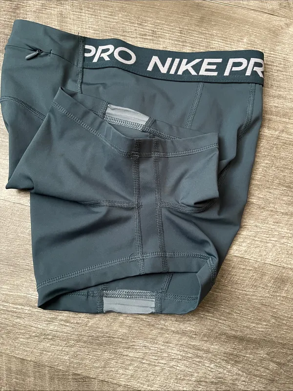Nike Pro Women's Slate Blue High-Waist Athletic Shorts - Image 7