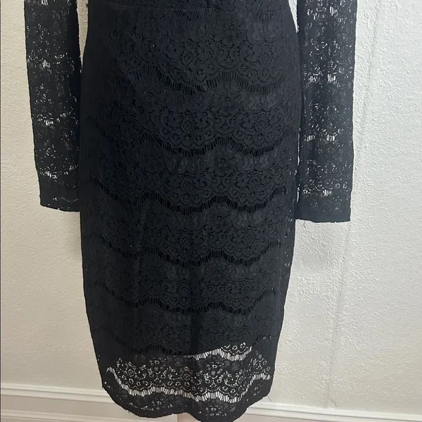 Xhilaration Women Black Lace Long Sleeve Dress Size M LACE - Image 8