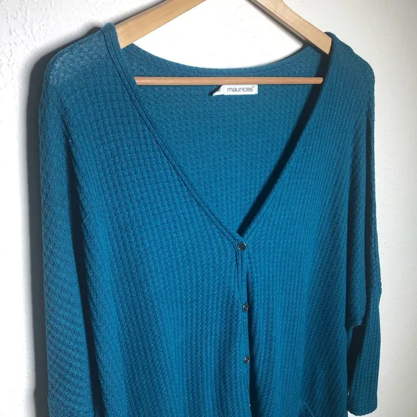 Maurice’s Plus Blue Knit Henley Top - Image 6
