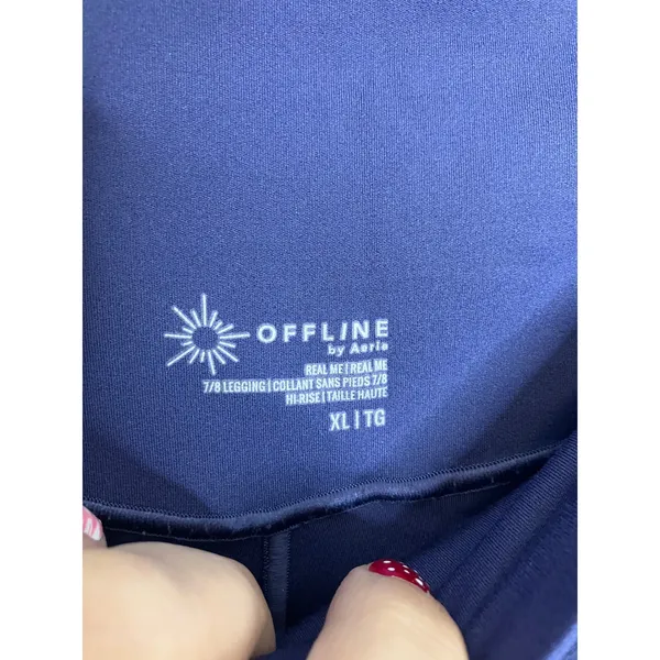 OFFLINE by Aerie Real Me Leggings Womens XL Navy Blue Excellent Crossover Waist - Image 3