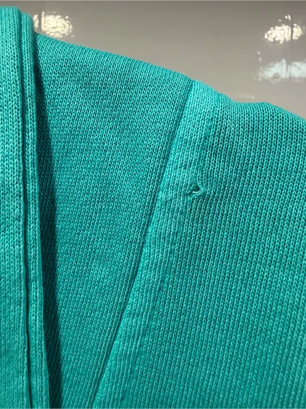 Old Navy Teal beachy tunic length V-Neck Hoodie Sweatshirt - Image 3