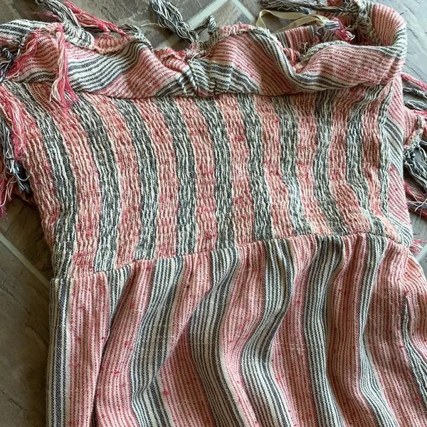 Billabong Strapless Fringe Chevron Striped Mini Dress - Image 14