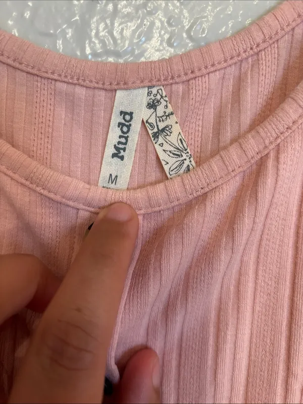 Mudd Pink Ribbed Button Front Preppy Casual Tank Top Sz M - Image 3