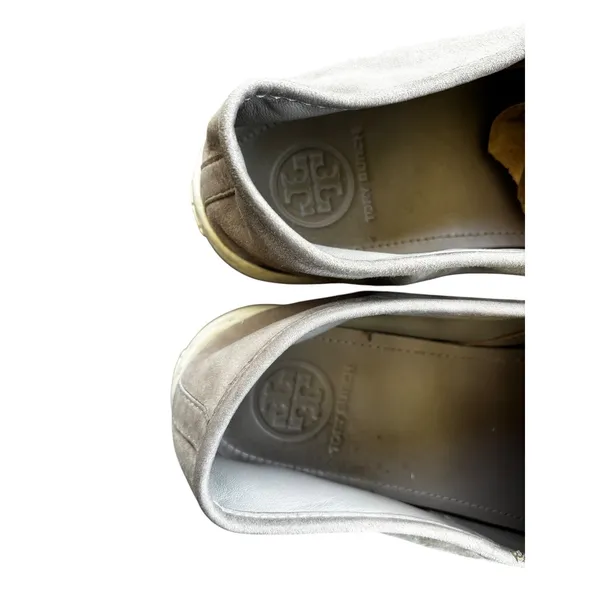 Tory Burch Max Slip On Sneakers‎ 9.5 Grey Suede Leather Casual Designer Shoes - Image 6