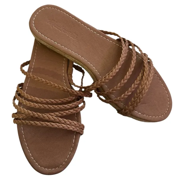 Madewell Women's The Kathryn Espadrille Slide Sandal Leather Size 8 MD777 NWOB - Image 4