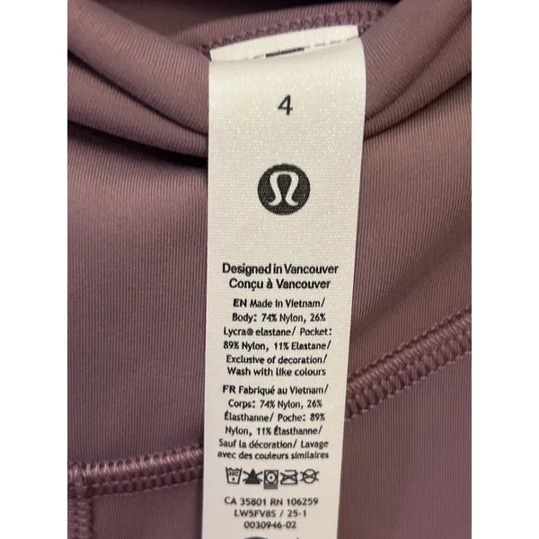 Lululemon Wunder Under SmoothCover High-Rise Tight 25" lavander lux Size 4 NWT - Image 5
