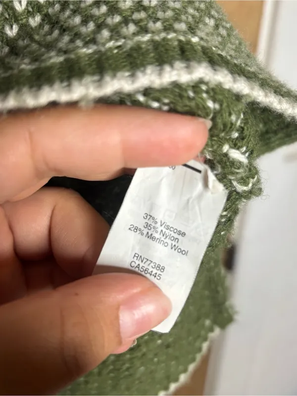 J. Crew Olive and Cream Textured Crewneck Sweater size S - Image 5