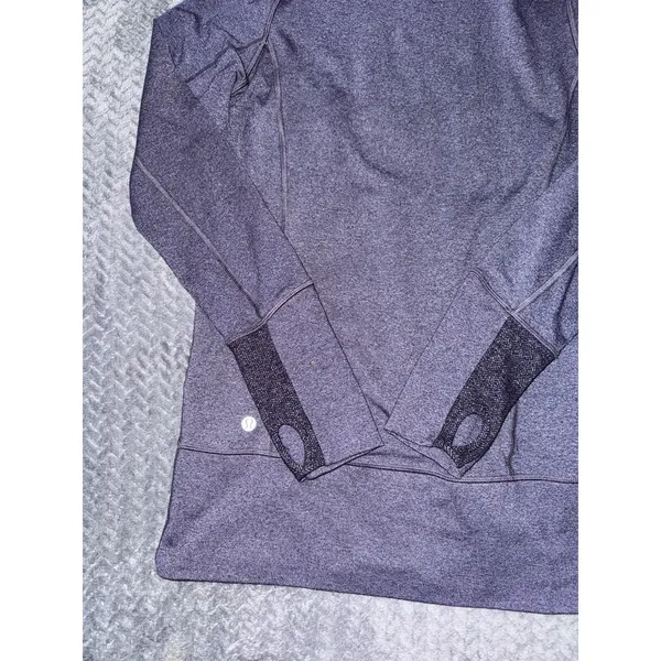 Lululemon Womens Stride Zip Up Hoodie High Collar Heathered Purple Fitted Sz 6 - Image 4