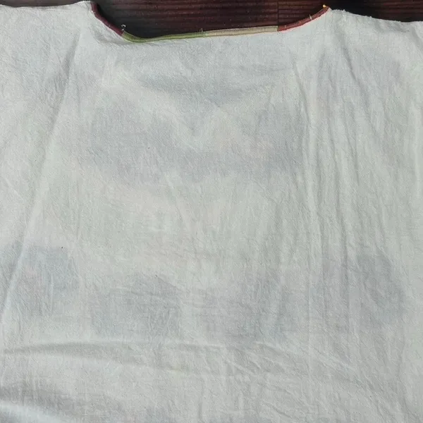 Vintage Handmade Mexican Embroidered Peasant Blouse Cottagecore boho Huipil L XL - Image 5