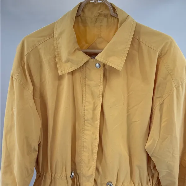 Norm Thompson Yellow Lightweight Jacket vintage lined cinched waist spring M - Image 6