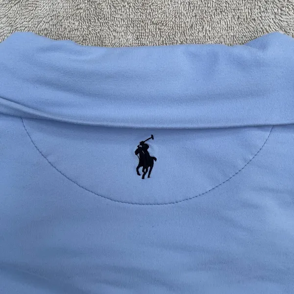 Polo Ralph Lauren Light Blue quarter zip adjustable sleeves length golf classic - Image 2