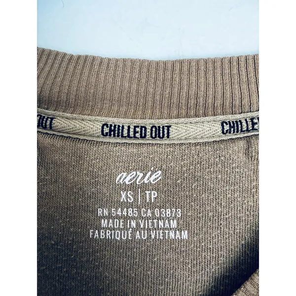 Aerie Chilled Out Sweater XS Sand Color Cottage Casual Fall Winter - Image 2