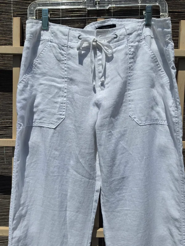 Forever 21 White Linen Pants M - Image 4