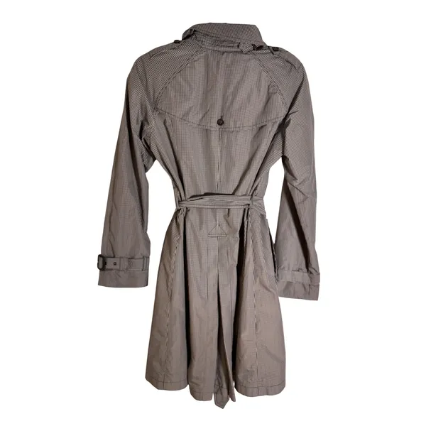 Banana Republic Gingham‎ Trench Raincoat Medium Belted Double Breasted Coat - Image 7