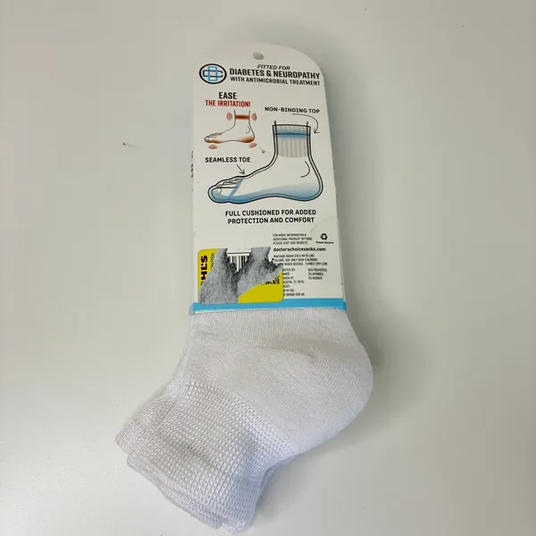 Doctor's Choice 2 Pack Diabetes & Neuropothy Womens Sock White Ankle NWT Sz 6-10 - Image 4
