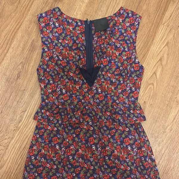 Nightwalker Elsa Red Floral Print Slit Maxi Dress - Image 3
