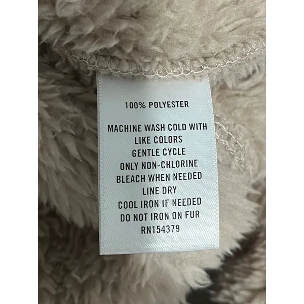 Aeropostale Fuzzy Fleece Half Zip Pullover Jacket Tan Size‎ M - Image 5