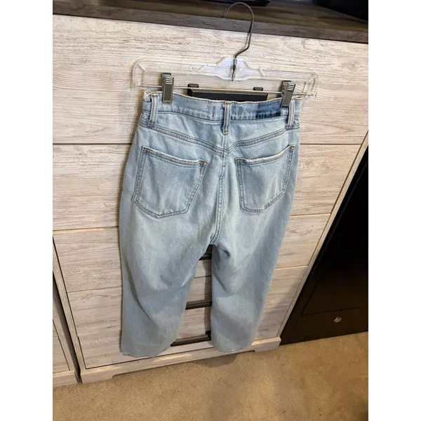 Abercrombie & Fitch Ankle Straight Ultra High Rise Distressed Jeans LightWash 26 - Image 3