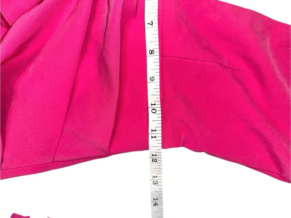 Michael Costello x Revolve Fena Plunge Neck Fuchsia Long Sleeve Mini Dress XXS - Image 9