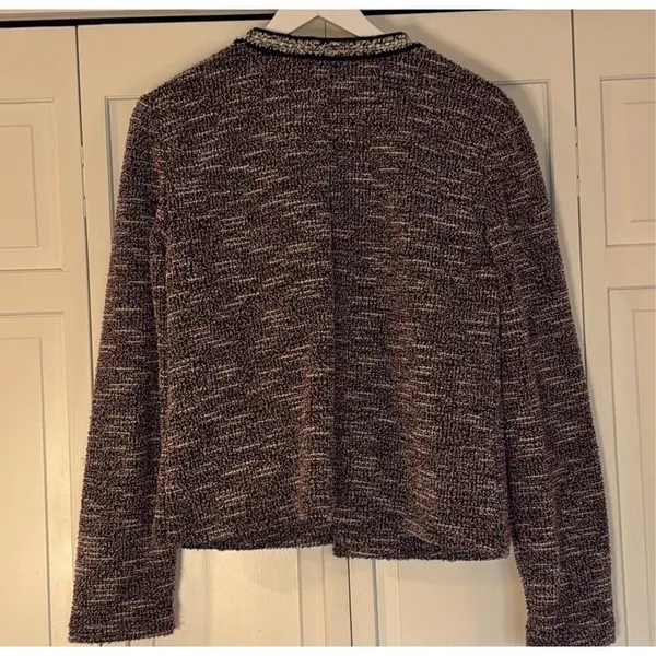 Talbots tweed blue and red open blazer jacket size small - Image 6