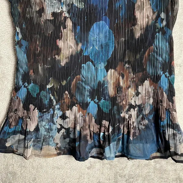 Vintage Y2k Pleated Abstract Print Tank Artwear Top Sculptural Size Large‎ New - Image 3