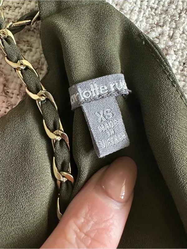 Charlotte Russe Green Chain Halter Neck Top - Image 3